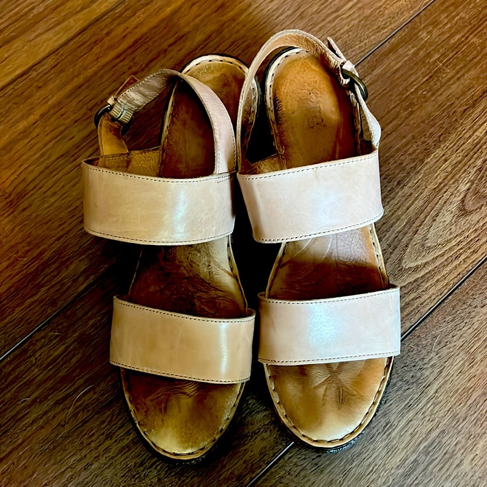 Born leather wedge sandal
